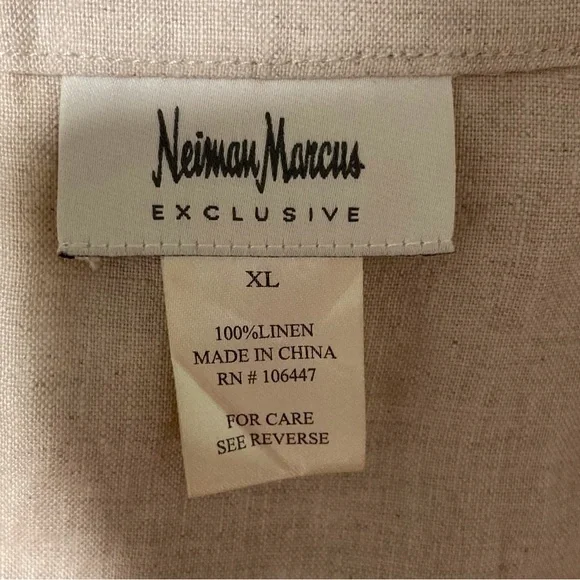 Neiman Marcus Exclusive 100% Linen Jacket | Snap Closure | Bold Buttons - Picture 5 of 11